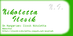 nikoletta ilcsik business card